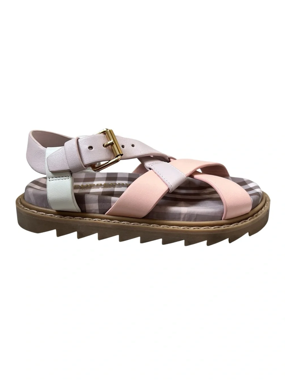 Burberry Jane Strappy Sandals, Powder Pink Girl Little